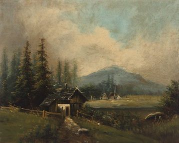 Painting, Unknown Artist, Alpine Landscape, c.1870