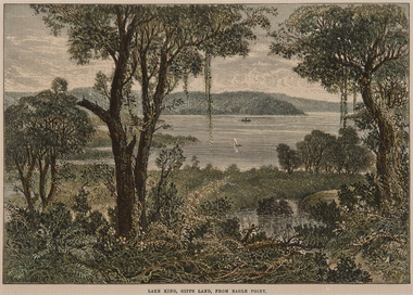 Print, Unknown Artist, Lake King, Gipps Land, from Eagle Point, c.1870s
