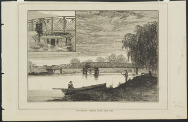 Print, Unknown Artist, Swing-Bridge, Latrobe River, near Sale, c.1883
