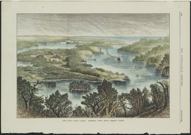 Print, Unknown Artist, The Gipps Land Lakes: General View from Jemmy's Point, 1878