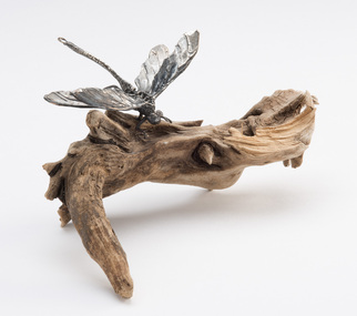 Sculpture, Verstraeton, Marylyn, Dragonfly on Driftwood, 1982