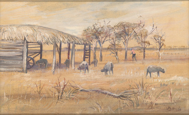 Painting, Arthur BOYD, Wimmera farm, 1950