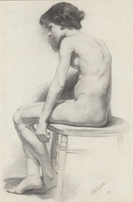 Drawing, A. M. E. BALE, Seated nude, 1900