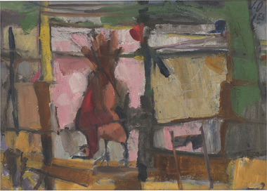 Painting, John OLSEN, Bird on window sill, 1955