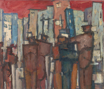 Painting, Roger KEMP, On the street, c.1960