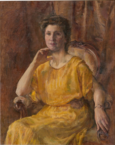 Painting, A. M. E. BALE, The yellow dress, n.d