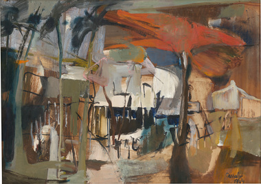 Painting, Judy CASSAB, Village landscape, 1964