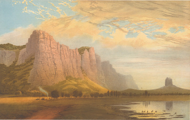 Print, Nicholas CHEVALIER, Mt Arapiles sunset, c. 1865