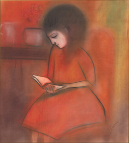 Painting, Robert DICKERSON, Girl reading, n.d