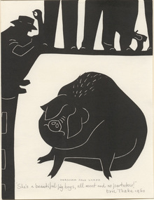 Print, Eric THAKE, Horsham sale yards: "She's a beautiful pig boys, all meat and no pertaters", 1960