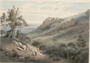 Print, Nicholas CHEVALIER, West side of Mt Arapiles, 1863