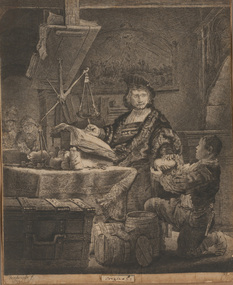 Print, REMBRANDT (Rembrandt van Rijn), Jan Uytenbogaert (The gold weigher), 1639