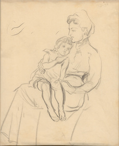 Drawing, George LAMBERT, Mother and child, n.d
