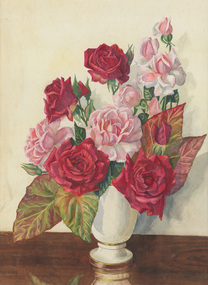 Painting, Ruby CATHCART, Roses on old cedar, n.d