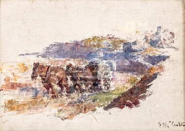 Painting, Frederick McCUBBIN, Horses (sketch for The old stone crusher, 1911), c. 1911