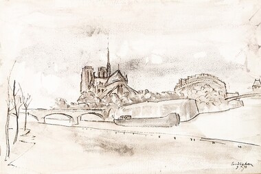 Drawing, Louis KAHAN, Cathedral landscape, 1978
