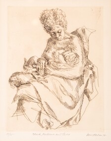 Print, Louis KAHAN, Black Madonna and child, 1975