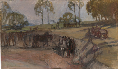 Painting, Jessie TRAILL, Digging the bank, n.d