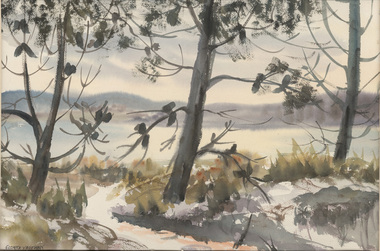 Painting, Elspeth VAUGHAN, Through the trees, n.d