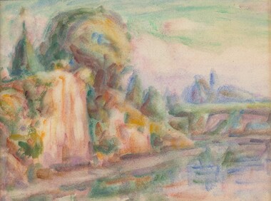 Painting, John RUSSELL, New Zealand landscape, n.d