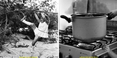 Photograph, Hayley MILLAR-BAKER, Knock him out of the tree and put him on the stove (diptych), 2018