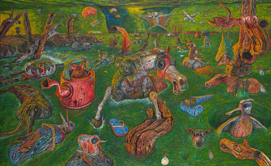 Painting, Dennis PASSALICK, The deluge, 1990-1991