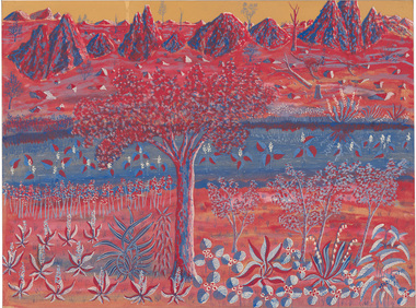 Painting, Henri BASTIN, Blue lake, 1959