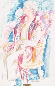 Drawing, Jane NEMEC, Lady with shawl, 1976