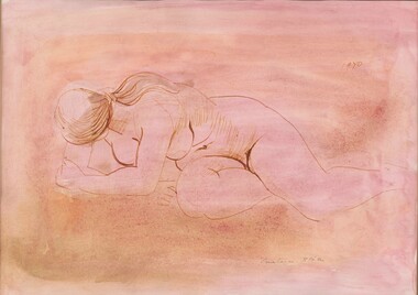 Drawing, Constance STOKES, Pink nude, 1970