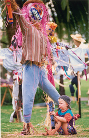 Photograph, David FLETCHER, Jackson Bethune with scarecrows, 1998