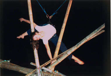Photograph, Paul CARRACHER, Y-Space performs on the bamboo forest, 2000