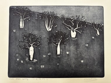 Print, Jeffrey MAKIN, Boab trees (T/P for Greg), 2002