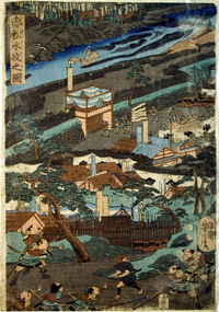 Print, YOSHITORA, Utagawa, Battle of the Red Pine Trees (Attack of the 47 Ronin)