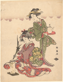 Print, SHUNSEN, Katsukawa, Two Geisha