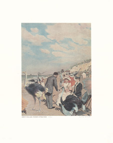 Print, BLAKE, Peter  b. 1932 Britain, England, Ostrich Beach-About Collage: Tourist Attraction, 2000