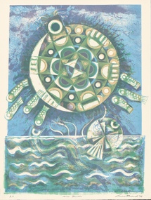 Print, FRENCH, Leonard OBE   b. 1928 Brunswick, Victoria  d. 2017 Melbourne, Victoria, Moon Turtle, 1978