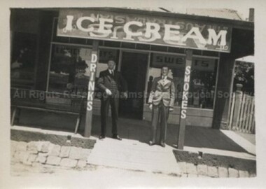 Photograph (Item), B/W Outside Store In Malmsbury, Malmsbury ca1930