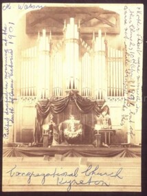 Photograph (Item), B/W Photo Interior Kyneton Congregational Church, Malmsbury 1910