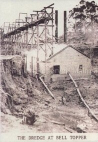 Photograph (Item), B/W Photo Of The Dredge At Belltopper Hill Drummond, Malmsbury pre1974