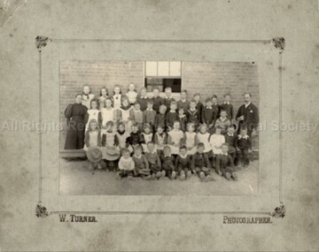 Photograph (Item), "Drummond North School Building, Pupils & Teachers Ca1898/99", Malmsbury c1898