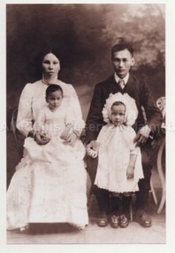 Photograph (Item), "George Lim, Wife Margaret (Lipp) Kim & Children Raymond, Ada", Malmsbury c1911
