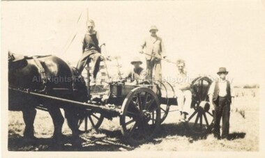 Photograph (Item), Dodd Family With Farm Machinery C1920, Malmsbury c1920
