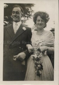 Photograph (Item), Norman Ward And Betty Organ At Young/Girvan Wedding C1950, Malmsbury c1950