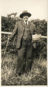 Photograph (Item), B/W Mrs George Main Dressed Up As School Inspector, Malmsbury c1927