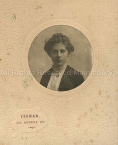 Photograph (Item), B/W Portrait Cora Townsend C1900, Malmsbury c1900
