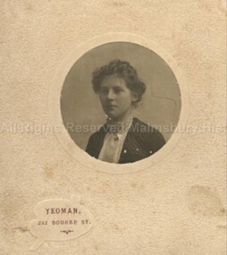 Photograph (Item), B/W Portrait Cora Townsend C1900, Malmsbury c1900