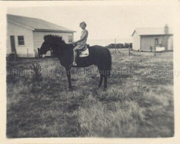 Photograph (Item), Milly Dodd (Frances Edna Amelia Born C1903) On Horseback, Malmsbury c1920