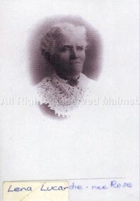 Photograph (Item), Portrait Of Lena Lucardie Nee Rose, Malmsbury