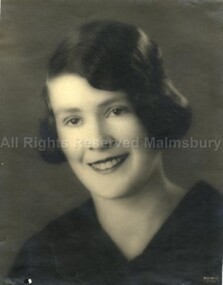 Photograph (Item), Head & Shoulders Portrait Of Alma Mudford, Malmsbury ca1920