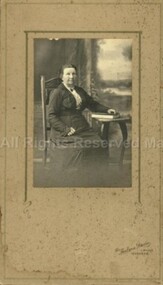 Photograph (Item), Portrait Of Unknown Adult Female Seated At Table, Malmsbury c1900
